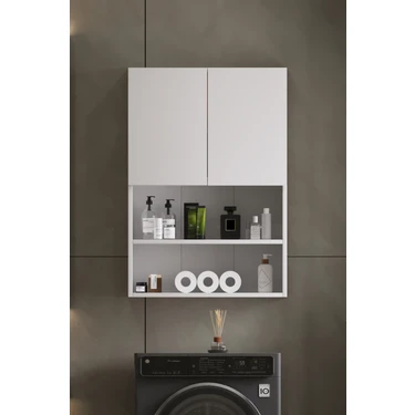 Awox Deniz Modern Banyo Dolabı 2 Kapaklı Raflı – Düzenleyici Çok