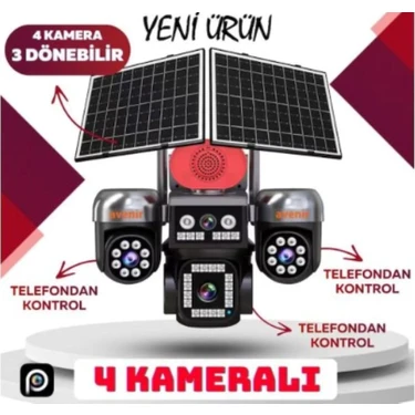 Avenir AV-S446 4 Kameralı 3 Ptz'li 12MP Güneş Enerjili Akıllı
