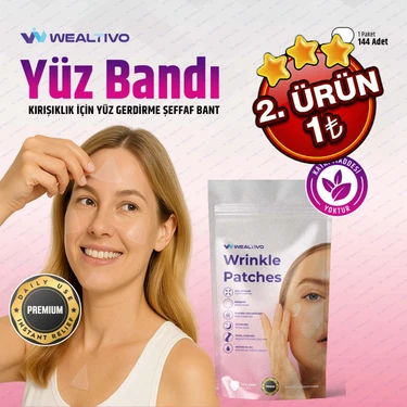 Wealtivo Yüz Bandı (144 Adet) Şeffaf Kırışıklık Karşıtı Yüz Germe ve Anında Kaldırma Bantları -