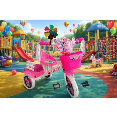 Fiesta Pembe 3 Tekerli Yumuşak Minderli Pervaneli Püsküllü Çocuk Bisikleti 2026 Yeni