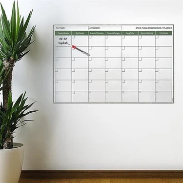 Manyetik Yapışkanlı Bir Aylık Program Planlayıcı Takvim 85X56