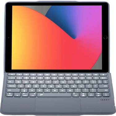  T5506D iPad 10.2 (9.nesil) Kılıf Palermo Ledli Klavyeli Standlı Tablet Kılıfı -
