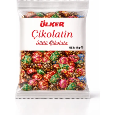Ülker Çikolatin 1 kg İkramlık Sütlü Çikolata Renkli Tema ile Hediye İçin
