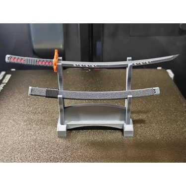Titrek Toys 18 cm Demon Slayer Tanjiro Kamado Alev Temalı Mini Katana Seti - Hediye