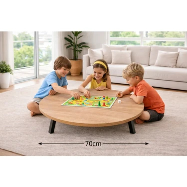 Alesta Life 70  cm  Sonomo Katlanabilir Metal Ayaklı Yer Sofrası | Hamur Açma Tahtası | Oyun Masası
