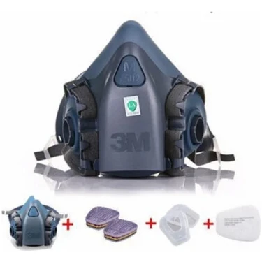 3M 7502 Yarım Yüz Maskesi + 6059 Abek Filtre + 5925 P2 Filtre +K501