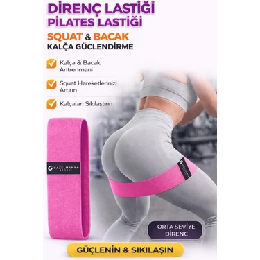 Pilates Lastiği Squad Bandı Orta Sert Squat Bant Fitness Kalça Egzersizi Direnç Bandı Lastiği