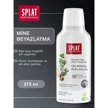 SPLAT Enamel Shine Ağız Gargarası – Diş Minesine Parlaklık ve Güçlendirme, Alkolsüz, 275