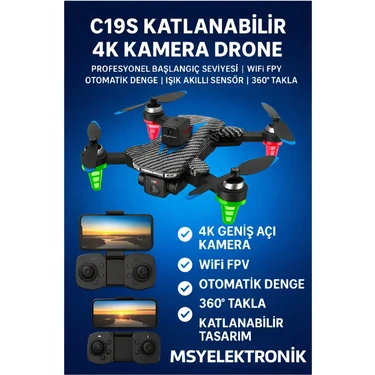Katlanabilir 4K Kamera Drone | Wifi Fpv, 360° Takla, Işık Sensörü