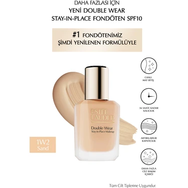 Estee Lauder Double Wear Stay-In-Place Fondöten SPF10 Canlı Mat Bitiş (1W2 Sand)