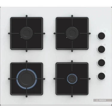 Bosch POP6C2P31O Gazlı Ocak 60 cm Sert Cam Beyaz Serie