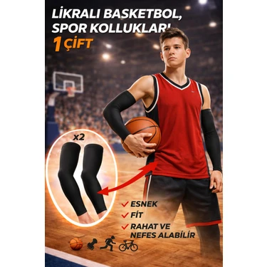 Gazelmanya Likralı Basketbol Kolluğu 1 Çift Voleybol Kolloğu Fitness Kolluğu Koşu Kolluğu Bisiklet