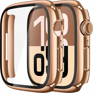 Alstrap Apple Watch 9 8 7 Uyumlu 41MM Kasa + Ekran Koruyucu Tam Kapsama Darbe Emici
