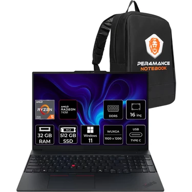 Lenovo Thinkpad E16 Ryzen 5 220 Notebook 32GB RAM 512GB SSD Fiyatı