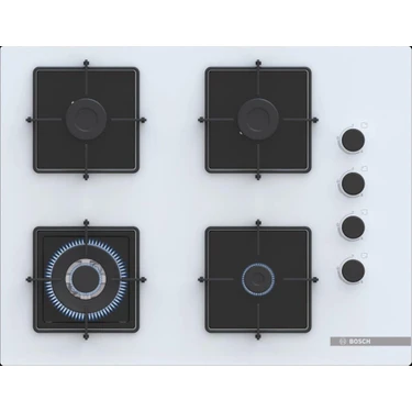 Bosch POH7C2P31O Gazlı Ocak 67 cm Sert Cam Beyaz Serie