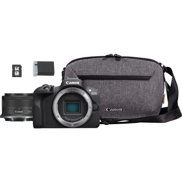 Canon Eos R50 24.2 MP Seyahat Kiti 18-45 mm Lens ve 4K Video Çözünürlüğü ile Hafif