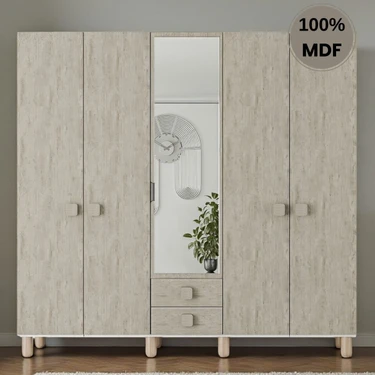 Flances Konçerto 5 Kapak Ayaklı Tasarım Aynalı Country Mdf
