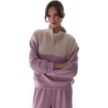 Penti Pembe İpeksi Dokunuş Silky Feel Fermuar Yaka Kanguru Cepli Uzun Kollu
