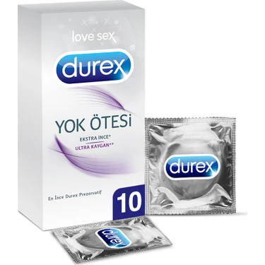 Durex Yok Ötesi Ultra Kaygan Prezervatif 10'lu Ekstra İnce Özelliklerle Daha Keyifli
