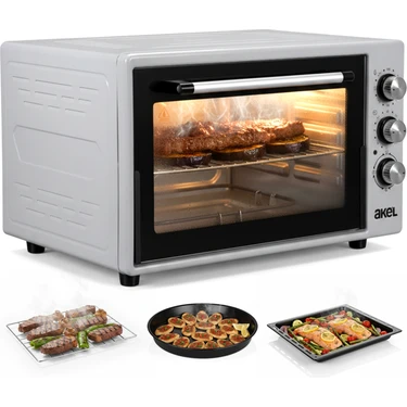 Akel AF930L 45 Lt Gri Midi Fırın, İç Aydınlatmalı, Zaman Ayarlı, Izgara ve Fırın Fonksiyonlu, 2