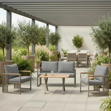 Tu Tienda Fatsa 2+1+1+Sehpa Bahçe Balkon Mutfak