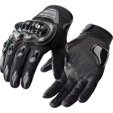 MOONRIDER Moonrıder Motor Eldiveni Kemik Korumalı Siyah Dokunmatik Unisex Motosiklet Eldiveni