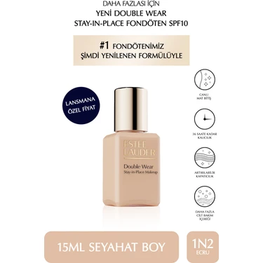 Estee Lauder Seyahat Boy Fondöten - Double Wear Stay-In-Place Fondöten SPF10 (1n2 Ecru)