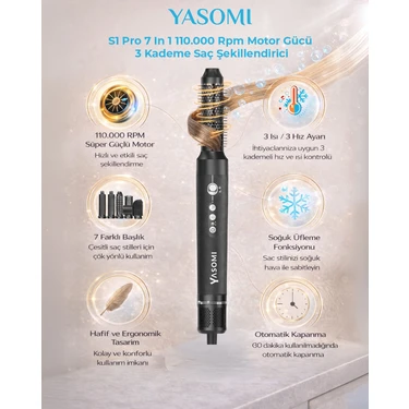 Yasomi S1 Pro 7 In 1 110.000 rpm Motor Gücü 3 Kademe Saç