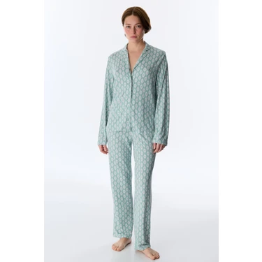 Penti Açık Yeşil Alia Green Düğmeli Gömlek Pantolon Pijama