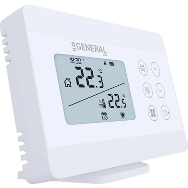 General Illona HT330S RF Kablosuz Dijital Oda Termostatı Beyaz Renkli Programlanabilir