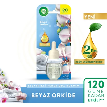 Air Wick Elektrikli Oda Kokusu Yedek Şişe Beyaz Orkide 19 ml Doğal Yağ Özleri İçeren Etkili