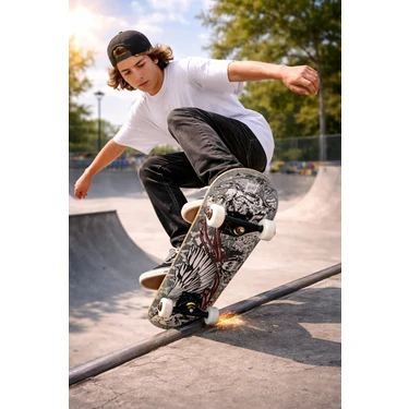 Mubx Kemik Tekerli Pro Kaykay Zımparalı Kaymaz Profesyonel Skateboard  Abec