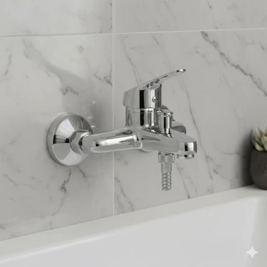 Sardıcı Banyo Duş Bataryası - Duvar Tipi %100 Pirinç Gövde, 5 Yıl