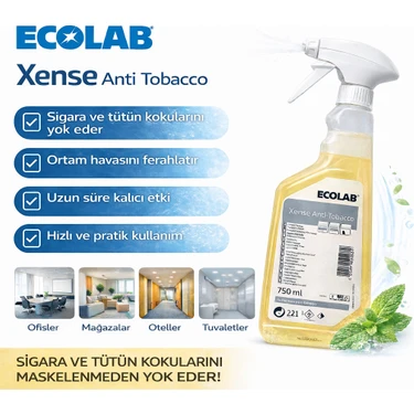 Ecolab Xense Anti Tobacco Profesyonel Sigara ve Tütün Koku Giderici Koku  Nötralizatörü Ortam Spreyi
