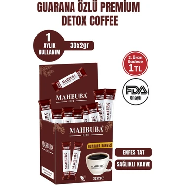 Guarana Özlü Premium Kahve Gün Boyu Enerji 1 Aylık - ( 30 Kullanım ) Net