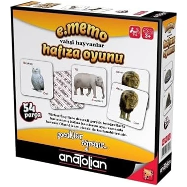Storemax Eğitici Oyun - E.memo Vahşi Hayvanlar Hafıza Oyunu / 54 Parça,