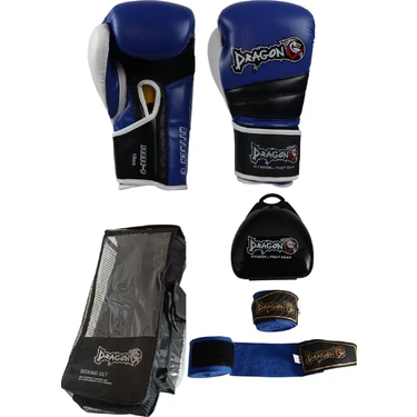 Dragondo Attack 6 Boks Eldiveni Muay Thai Kick Boks Eldiveni Bandaj Dişlik ve Taşıma Çantalı