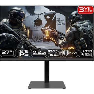 FAZEON X27F330UDP 27" NANO IPS 165Hz 0.2ms 4K UHD 330Hz FHD Dual Mode PIVOT RGB GAMING