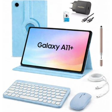 Samsung Galaxy Tab A11+ 6 GB 128 Tablet+Kılıf+Klavye+Mouse+Şarj Başlık+(Kalem