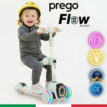 Prego Flow Müzikli Işıklı Oturaklı Çocuk Scooter Katlanabilir - Yükseklik