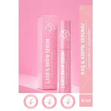 Moonset Kaş Kirpik Serumu 8 ML Besleyici Su Bazlı Formül Hacim Artışı ve Pembe