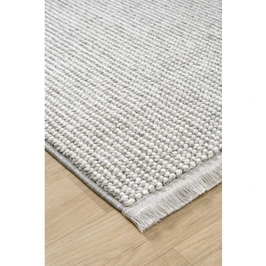 Deffino Home Krem Gri Iskandinav Bukleli Yumuşak Modern Minimalist Salon Koridor Mutfak Çocuk