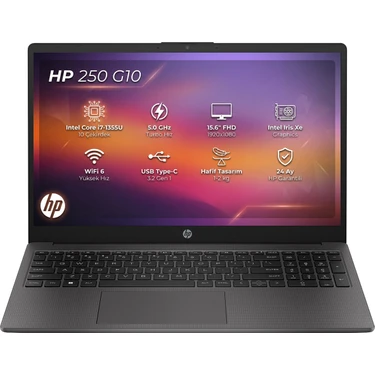 Hp 250 G10 Intel Core I7-1355U 64GB 1tb SSD 15.6" Fhd Windows 11 Pro Laptop, Notebook B9YT2ET