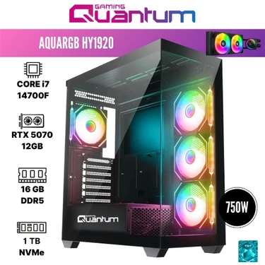 Quantum Gaming Aquargb HY1920 I7-14700F 16GB Ddr5 1tb Nvme Rtx 5070 12GB 240MM Sıvı Soğutmalı