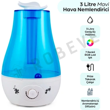 Robeve 3 Litre Ultrasonik Buhar Makinesi Hava Nemlendirme Cihazı Hava Nemlendirici Ayarlanabilir