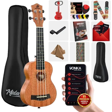 Rennes RD-21 Soprano Ukulele (Çanta Capo Askı Metod