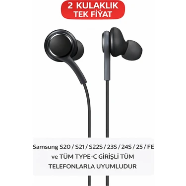 Nexiva Samsung S21/S22/S23/S24/S25 Ultra ile Uyumlu Premium Mikrofonlu Kablolu Kulaklık 1 Alana 1