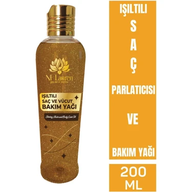 Urfakent NF Lauren Işıltılı Saç Parlatıcısı ve Bakım Yağı 200 ml Nemlendirici Etki ile Arındırıcı