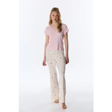 Penti Pembe Margot Solid Tişört Pijama