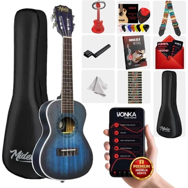 Midex Cn-23 Yüksek Kaliteli Masif Ağaç Concert Ukulele